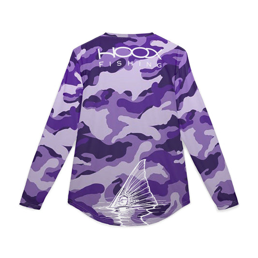 Hoox Purple Camo Men's UV Protection Long Sleeve Shirt (AOP)