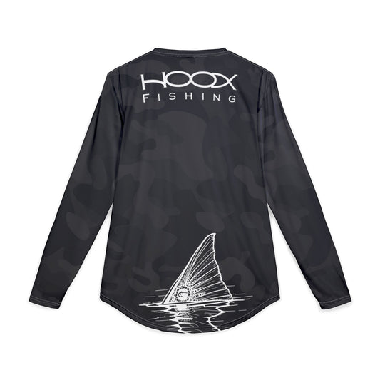 Hoox Black Camo Men's UV Protection Long Sleeve Shirt (AOP)