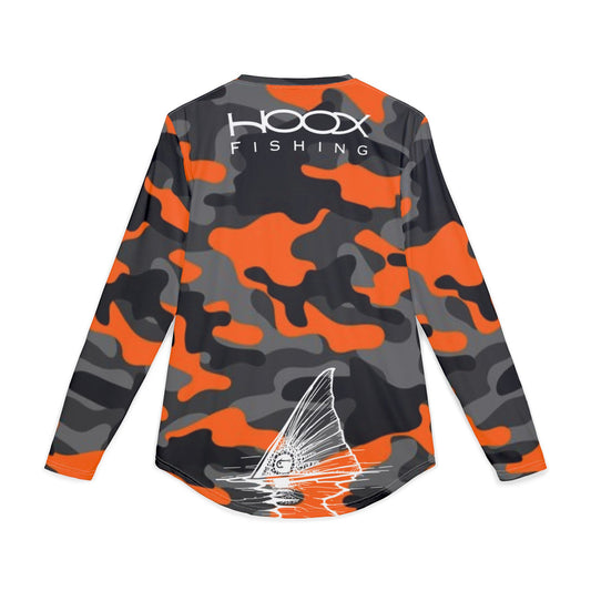 Hoox Orange Camo Men's UV Protection Long Sleeve Shirt