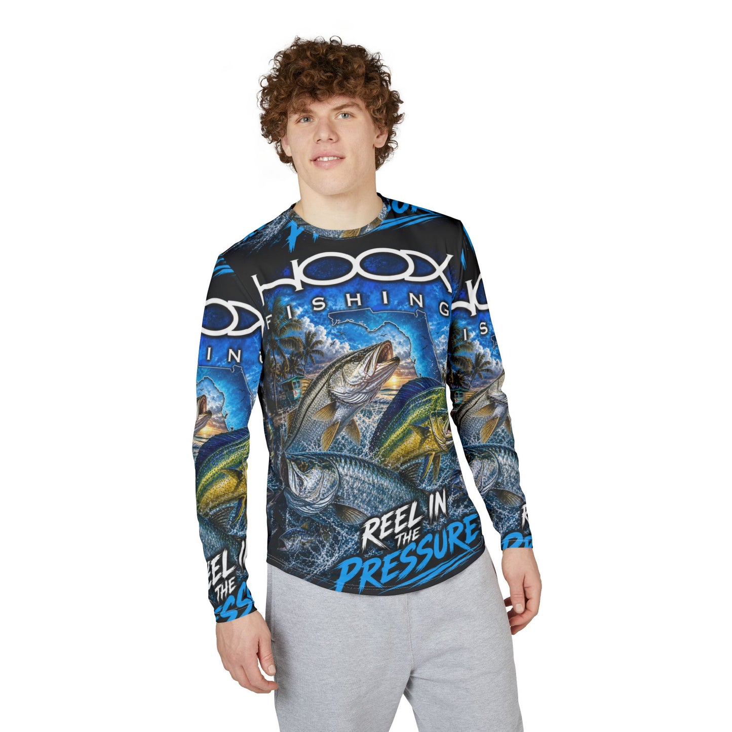 Hoox Florida Fish Men's UV Protection Long Sleeve Shirt