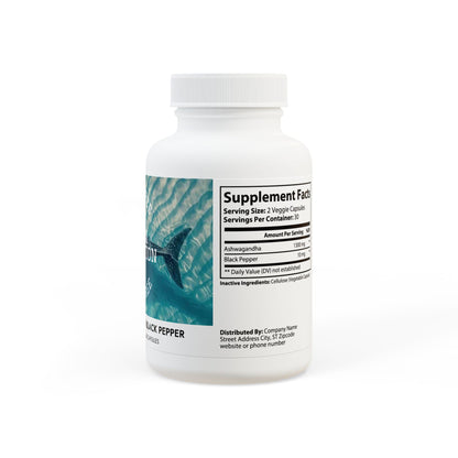 Ashwagandha and Black Pepper Supplement (60 capsules) | Hoox Nutrition
