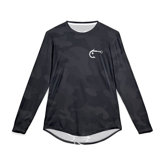 Hoox Black Camo Men's UV Protection Long Sleeve Shirt (AOP)