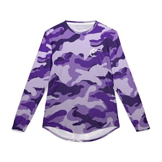 Hoox Purple Camo Men's UV Protection Long Sleeve Shirt (AOP)