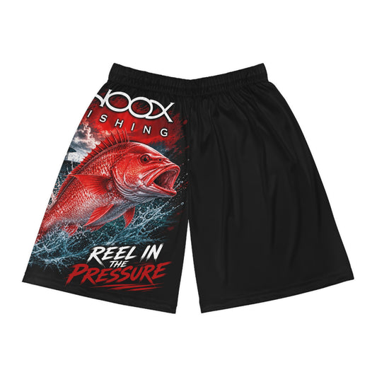 Hoox Red Snapper Fishing Shorts | Reel in the Pressure, Ocean Graphic