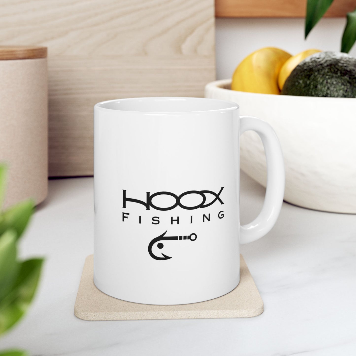 Hoox Fishing Ceramic Mug, (11oz, 15oz)