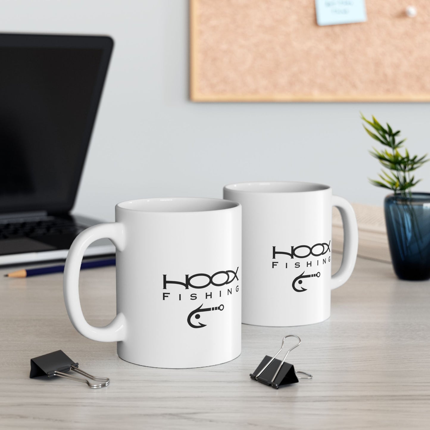Hoox Fishing Ceramic Mug, (11oz, 15oz)