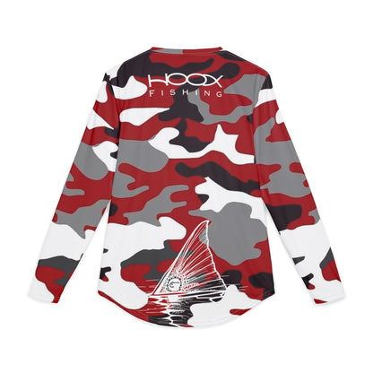 Hoox Red Camo Men's UV Protection Long Sleeve Shirt (AOP)