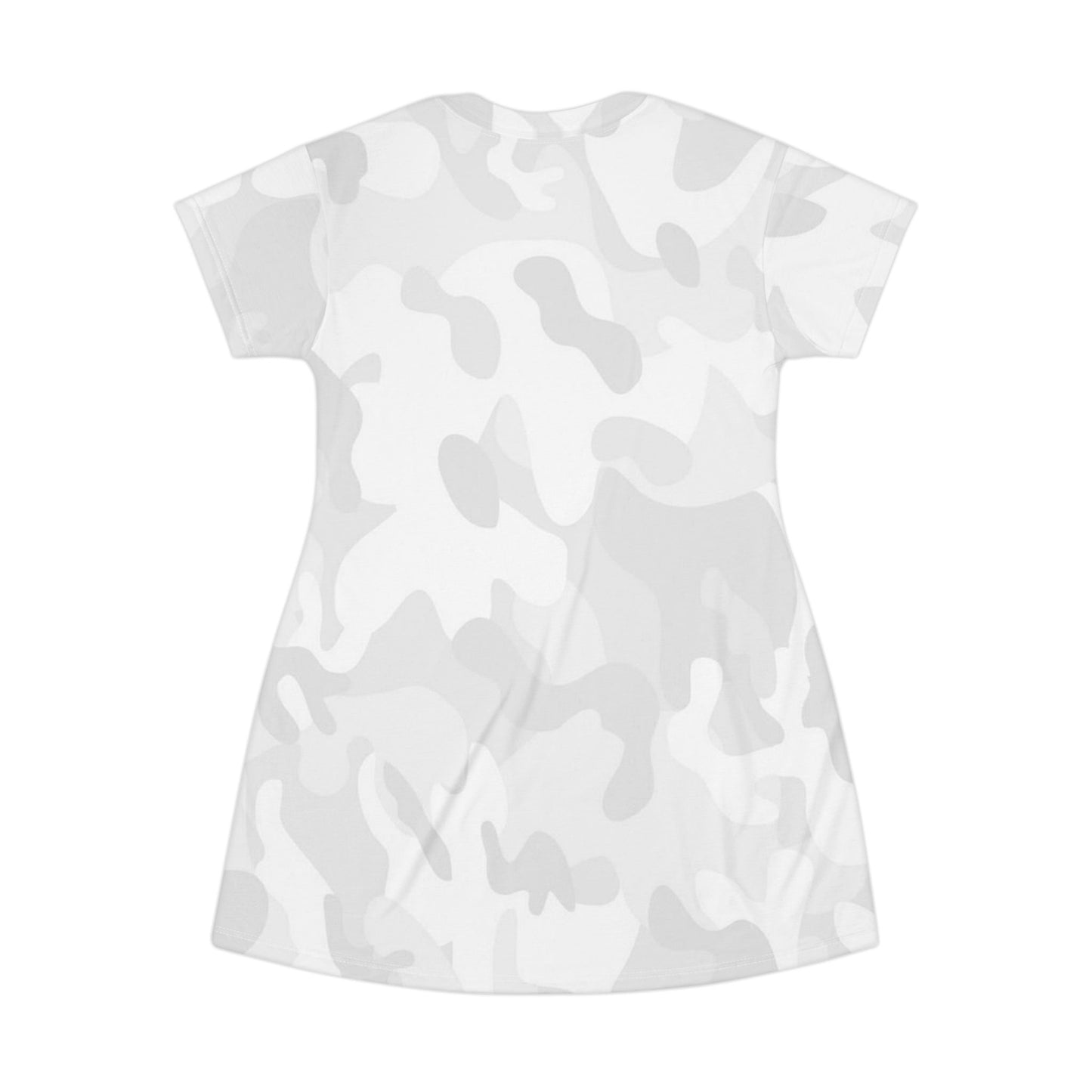 Hoox Fishing Logo T-Shirt Dress | White Camouflage All-Over Print