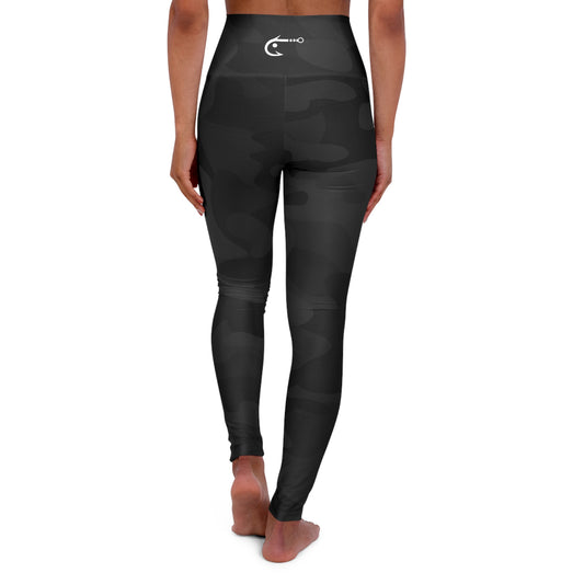 Hoox Fishing Black Camo High Waisted Leggings | All-Over Print