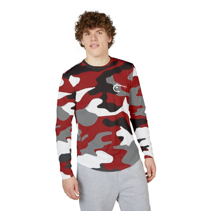 Hoox Red Camo Men's UV Protection Long Sleeve Shirt (AOP)