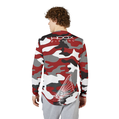 Hoox Red Camo Men's UV Protection Long Sleeve Shirt (AOP)
