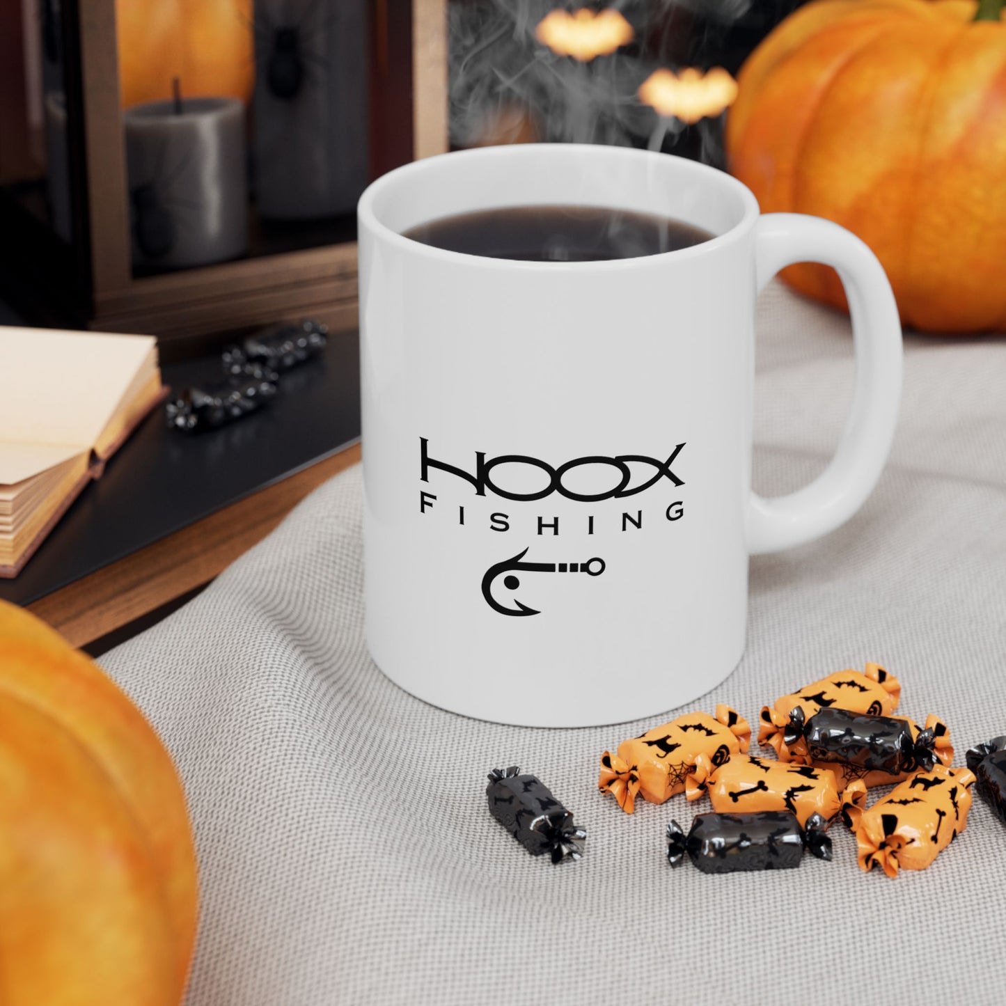 Hoox Fishing Ceramic Mug, (11oz, 15oz)