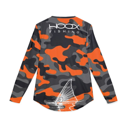 Hoox Orange Camo Men's UV Protection Long Sleeve Shirt