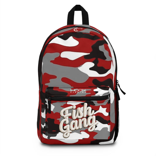 Hoox Fishing | Red Camo "Fish Gang" Casual School & Fishing Daypack