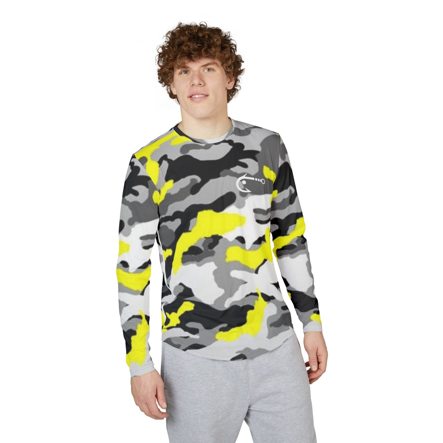 Hoox Yellow Camo Men's UV Protection Long Sleeve Shirt (AOP)